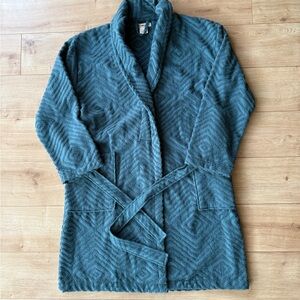 Sand Cloud Blue Terry Robe S/M 100% Organic Cotton Textured Bath Lounge Wear